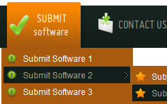 Animated Rollover Buttons Orange Toolbar