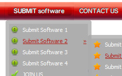 DHTML Drop Menus Rounded Toolbar Red