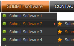 HTML Rollover Buttons Orange Glossy