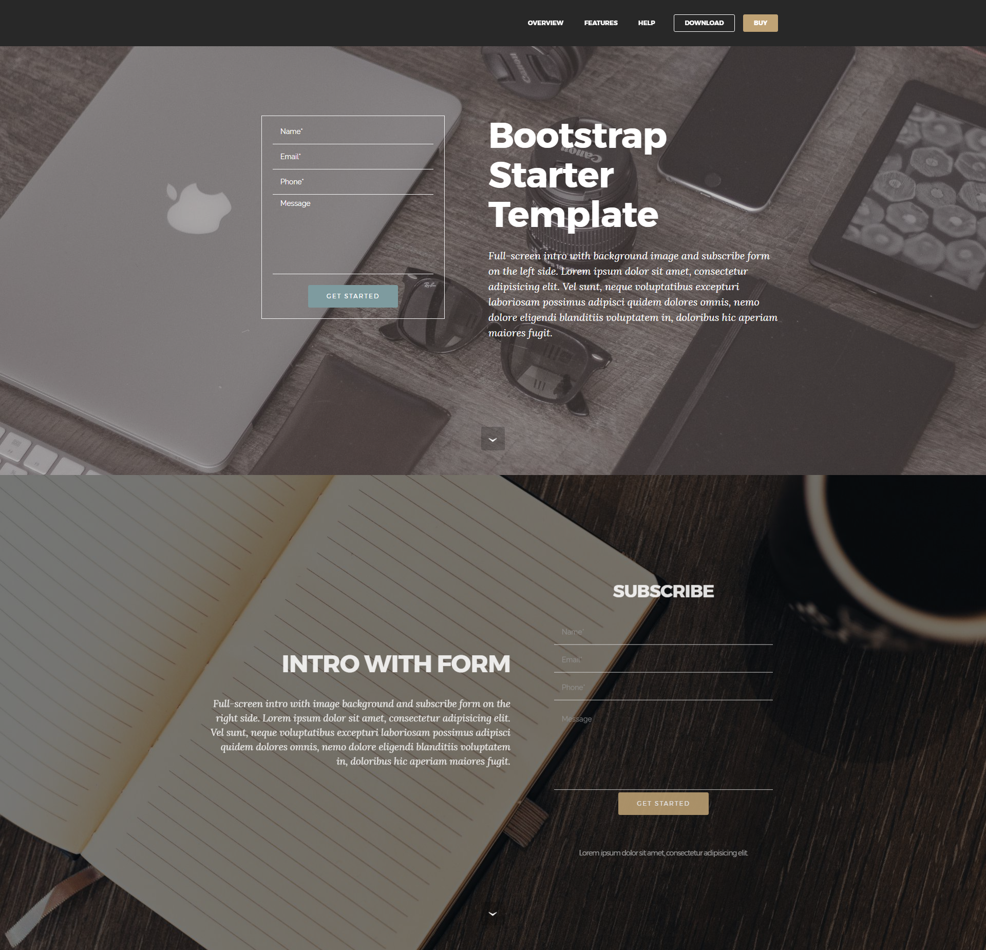 CSS3 Bootstrap Starter Themes