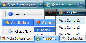 Vista Web HTML Buttons Examples