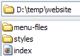 Copy menu files in Dreamweaver