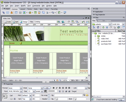 Open website in Dreamweaver