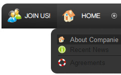 HTML Hover Buttons Grey Toolbars
