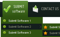 Web Rollover Buttons Green Toolbar